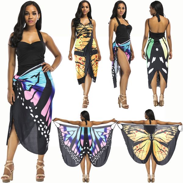 

women's swimwear beach dress shawl cover up swim plage beachwear bohemian retro floral print camisole, White;black