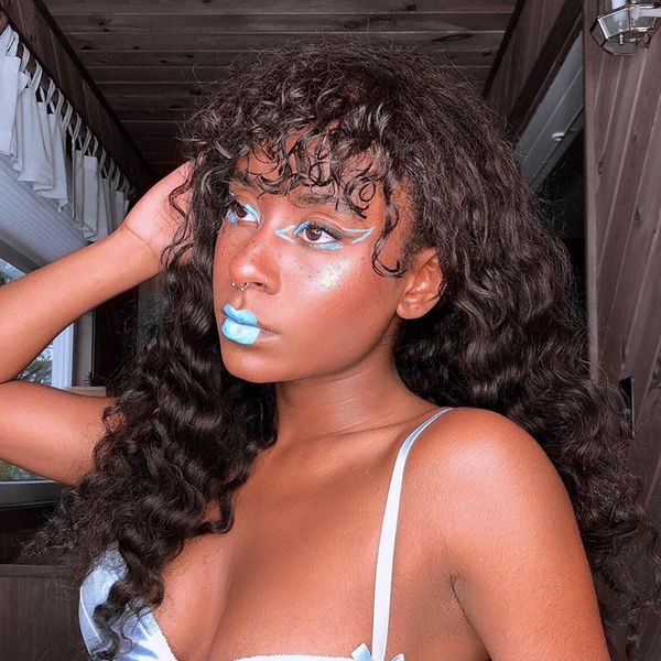 

curly human hair bob lace front wig with bangs 150% density 13x4 lace front bob wig remy pre plucked short brazilian wig, Black;brown