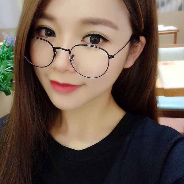 

3447 round 2015 metal frame women's ultra thin glasses men's plain glasses