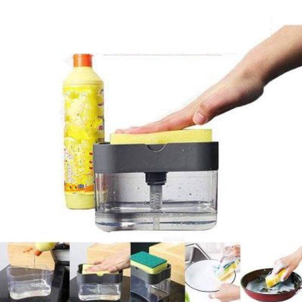 

kitchen detergent detergent storage box sponge soap dish accessories kitchen cleaning tools automatic liquid box scouring pad eea1888