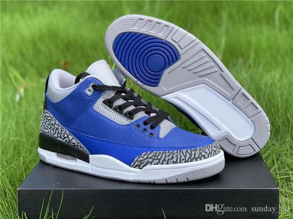 

air authentic 3 varsity royal man basketball shoes blue cement grey ct8532-400 3s men retro sports sneakers with original box