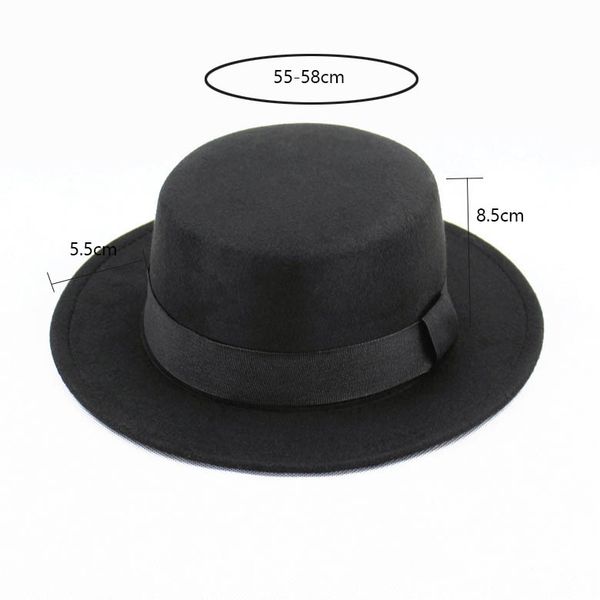 

new wool retro felt pork pie hat breaking bad hat for men women trilby wool cap black ribbon band bowler fedoras, Blue;gray