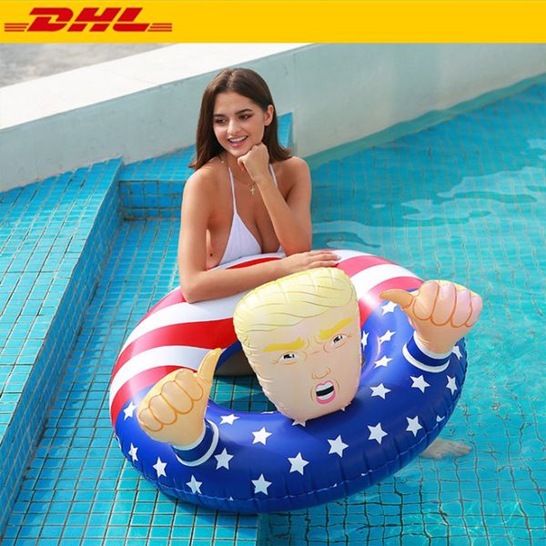 

dhl inflatable trump swim ring floats 100cm giant thicken summer fun inflatable sofa beach play water float seat swimming pool toys