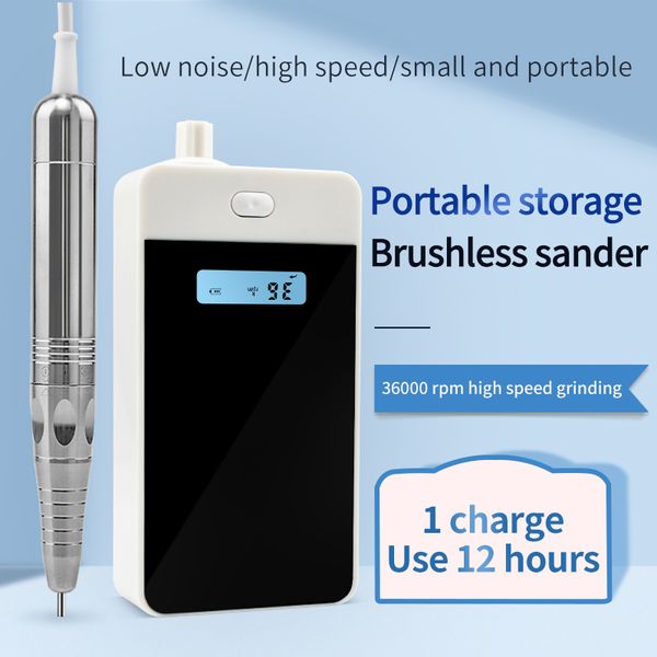 

nail drill & accessories rechargeable pro brushless 35000rpm electric manicure 36w pedicure motor charging nails tool