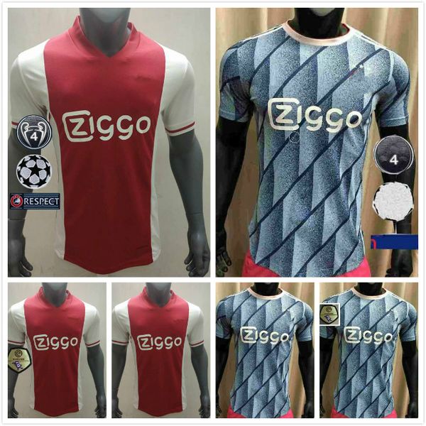 

player version 2020 2021 ajax home away white soccer jerseys 20 21 ajax soccer shirt 2020 #10 tadic #34 nouri #25 dolberg football uniform, Black;yellow
