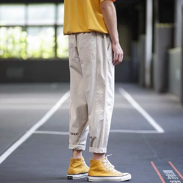 

2020 new spring autumn men's casual straight cargo pants male fashion solid multi-pocket joggers homme outwear loose trouser w24, Black
