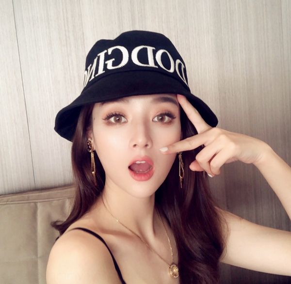 

wo simple new letter all-match fisherman men's and bucket bucket fisherman women's casual embroidery basin hat sun hat, Blue;gray