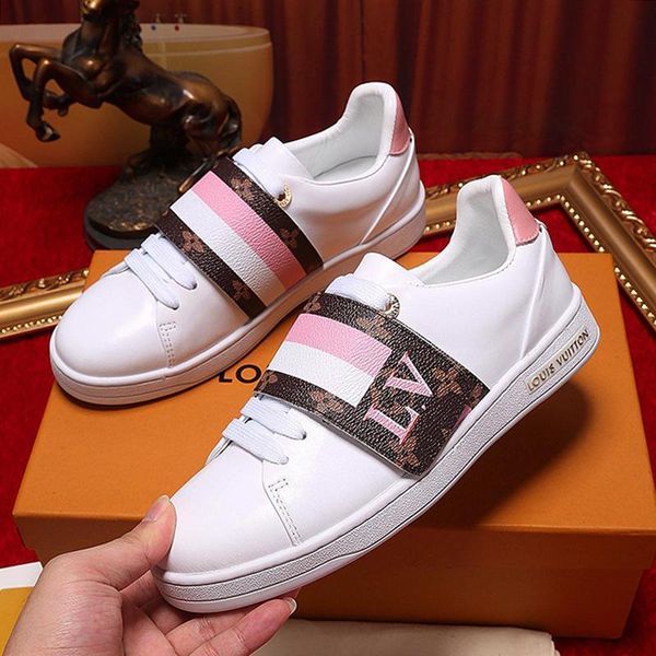 

women sneakers shoes casual with box luxury frontrow sneaker lady fashion shoes chaussures de femme sports footwears luxury casual shoes, Black