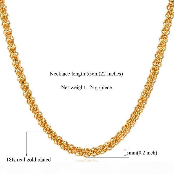 

twisted necklace for man 18k real gold plated jewelry chain fashion jewelry vintage n433, Silver