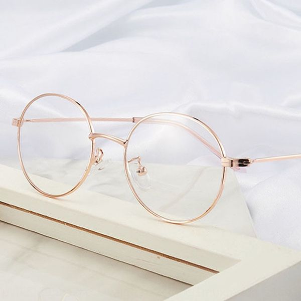 

metal oval small glasses frame 2020 new fashion can be equipped with myopia 28049 glasses frame kick-off, Silver