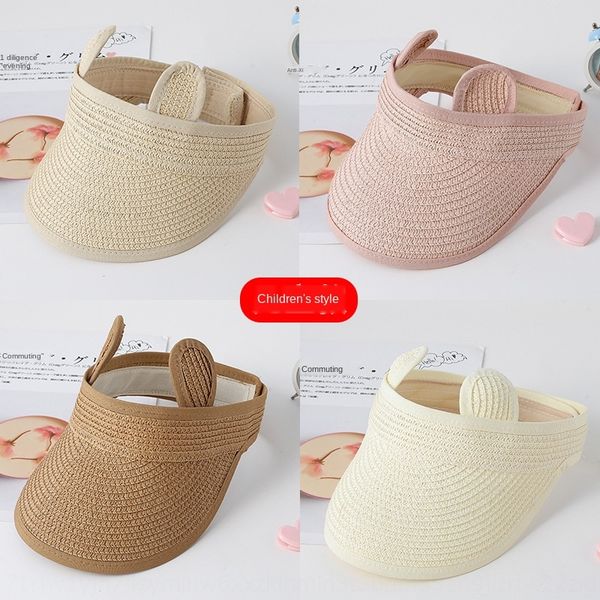 

new thin men's and girls' children's sun-proof sunscreen straw sunscreen straw hat summer korean style sun-proof hat hat, Yellow