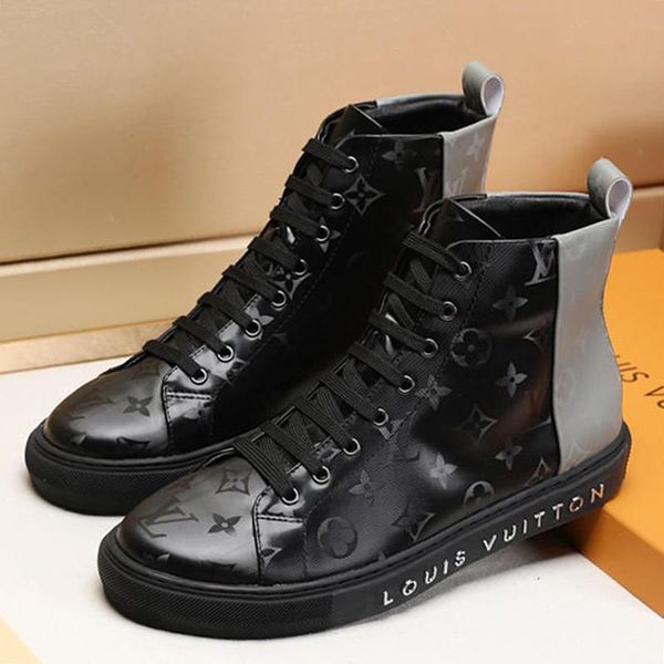 

мужская обувь повседневная роскошные ботильоны татуировки тапки ботинок моды chaussures pour hommes мужская обувь сапоги high растеряев desi, Black