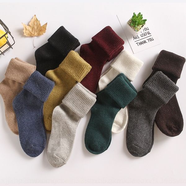 

new rabbit wool long thickened stacked women's medium warm warm wool woolen woolen socks women's socks, Pink;yellow
