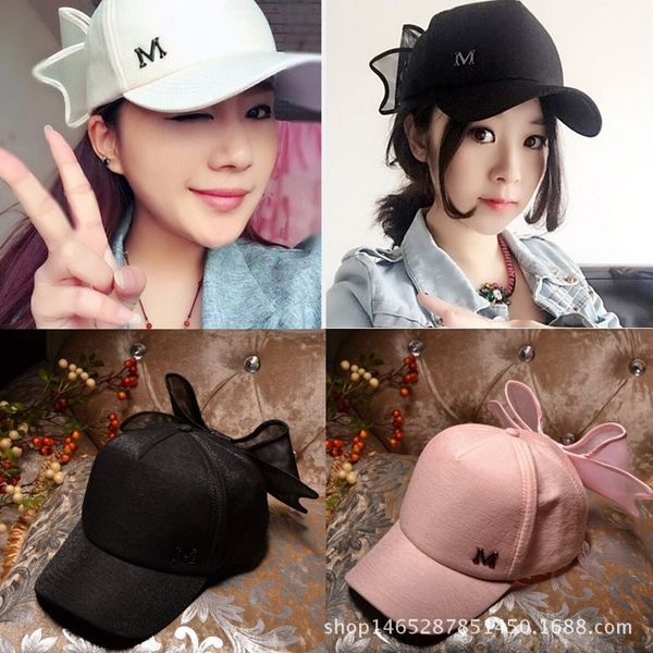 

korean new female baseball sun sun hat bow  baseball sunshade cap parent-child bent cornice cap outdoor leisure sports hat, Blue;gray