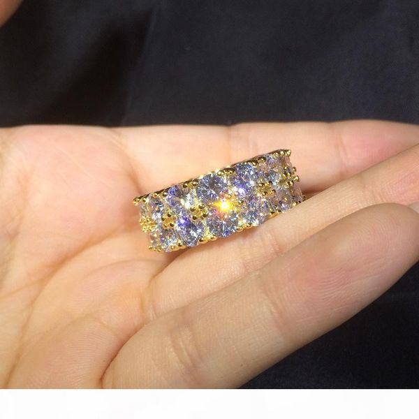 

mens hip hop gold rings jewelry new fashion gold silver ring simulation diamond iced out ring