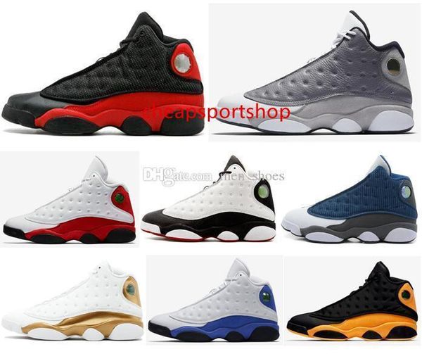 

13 bred chicago flint atmosphere grey men women basketball shoes 13s he got game melo dmp hyper royal sneakers with box