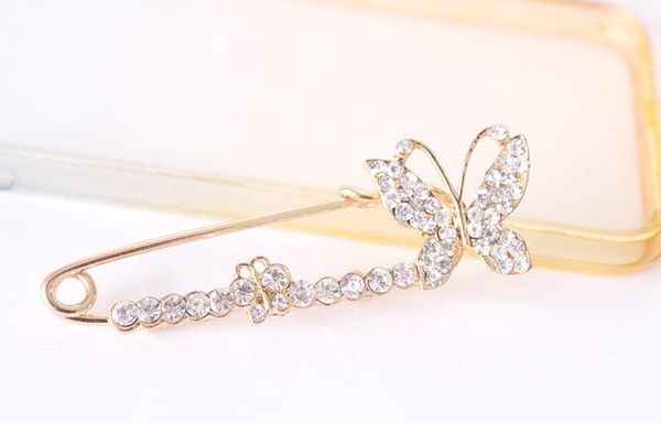 

2016 новых моды rhinestone кристалл брошь и штыри для женщин бабочки свадебных протяжек животных броши оптовой 12pcs / lot, Gray