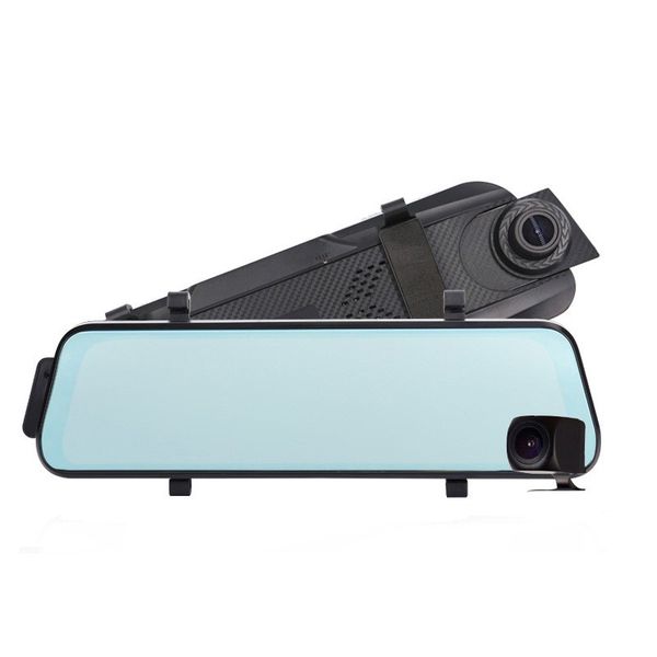 

10 inches touch screen 1080p car dvr stream media dash camera dual lens video recorder rearview mirror 1080p rear camera