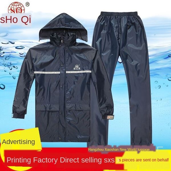 

zhishiqi waterproof reflective split protective motorcycle motorcycle raincoat protection full package raincoat suit, Black