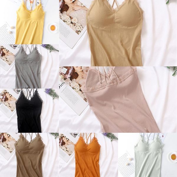 

oi3ae seamless women's bear underwear vest shoulder vest lace long back thin shoulder strap chest pad breast wrap tube tube thread bott, White