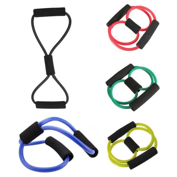 

8type yoga pull rope tube rubber latex muscle training resistance band elastic pull rope gym fitness equipment color random