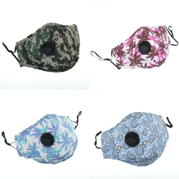 

face mask designer printed black fashion replaceable filter reusable washable dust-proof face mask breathable cycling masks with filter ##41