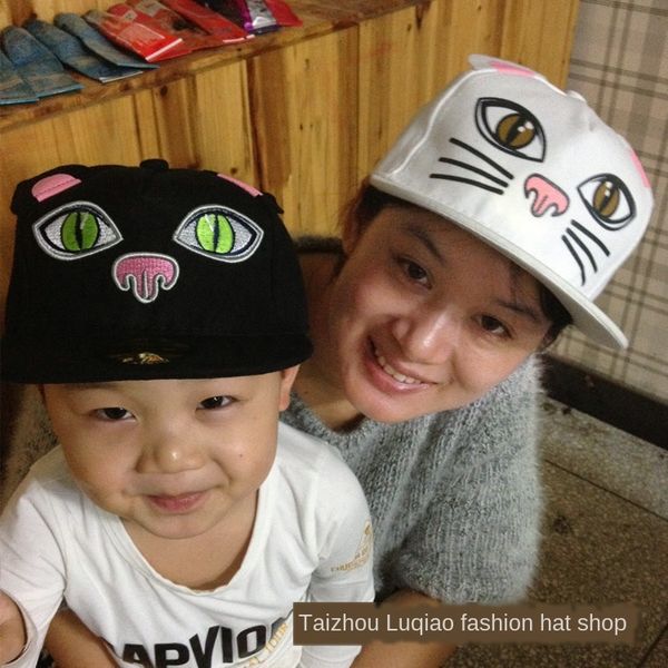 

korean hip-hop hat hip-hop baseball cap baseball cap cat ear hat, Blue;gray