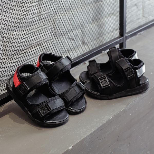 

jhkhj ruizu new harajuku fenger children's shoes children's shoes boys' korean style sandals anti-skid fashionable student sa, Black;red