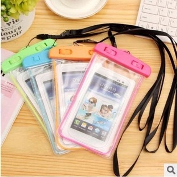 

fluorescent luminous waterproof bag outdoor swimming mobile phone waterproof bag luminous mobile phone