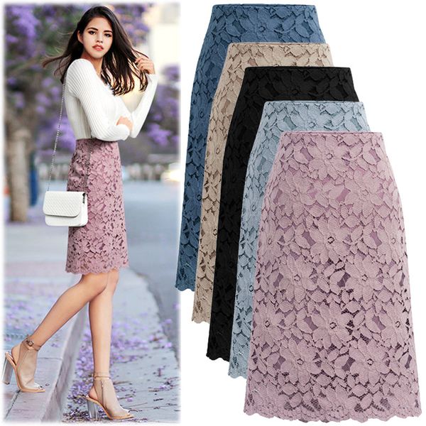 

skirts 2021 women lace fashion clothing, Black