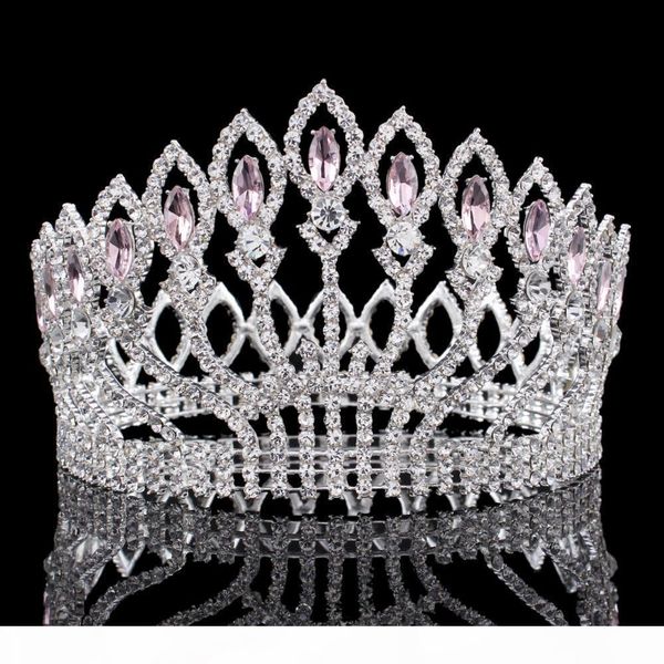 

y vintage big rhinestone prom princess crown crystal bride flower tiara bridal head jewelry pageant wedding hair accessories x912, Slivery;golden