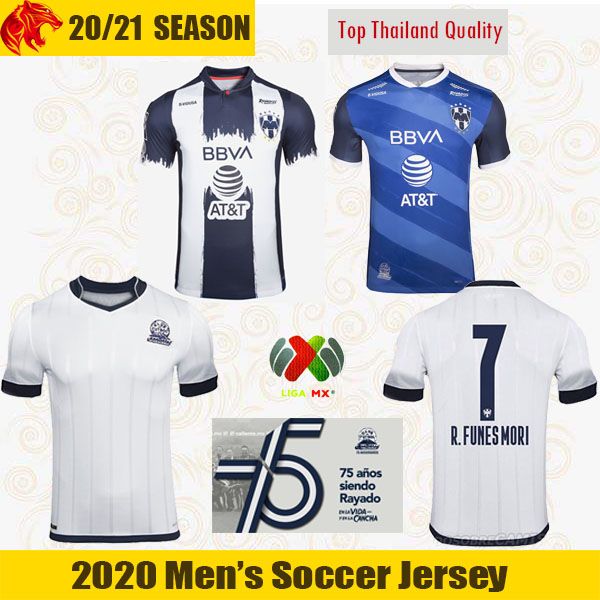

2021 cf monterrey soccer jerseys funes mori 2020 rayados 75 years anniversary kit sanchez janssen layun football shirt, Black;yellow