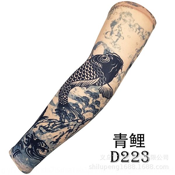 

xn0nn carp tattoo flower sunscreen seamless large size sunscreen breathable ice-cool washable ultraviolet arm sleeve floral arm tattoo sleev