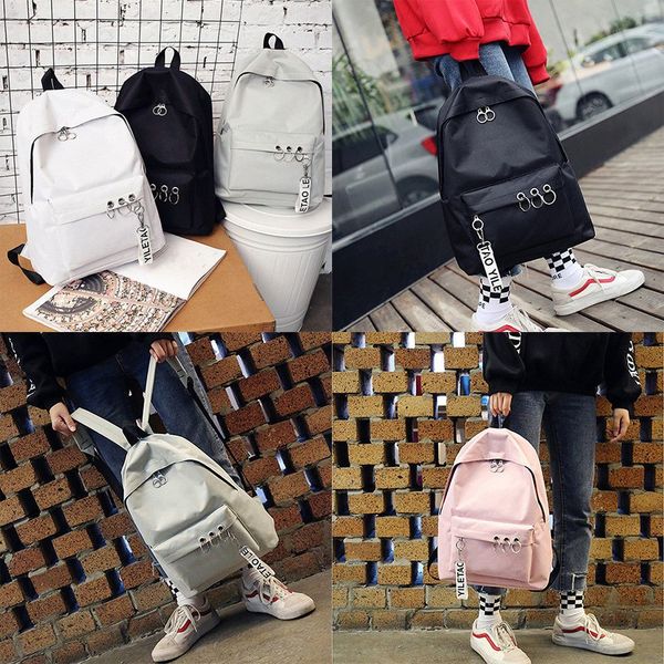

women's fashion ring decoration shoulder bookbags satchel travel backpack