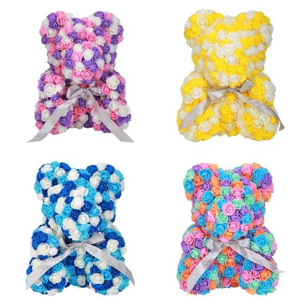 

valentines love soap foam rose birthday doll new panda teddy new flower artificial for women bear 2020 year rose gift hejox