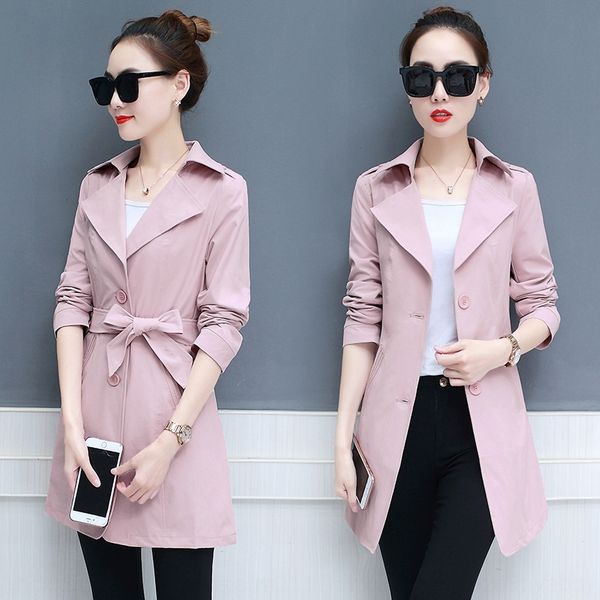 

sne4c женщины в середине длина корейского стиль осень всех-матч талия покрывающего случайные худых женщин ветровки средней длиной корейской, Tan;black