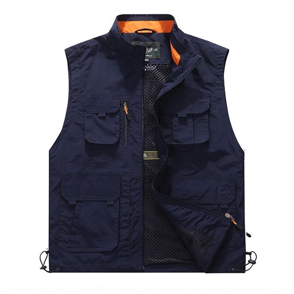 

men's autumn outdoor leisure multi-pocket fishing pgraphy mountaineering travel multi-pocket waistcoat vest vest 1266, Black;white