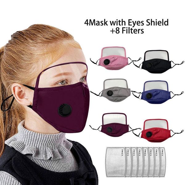 

children outdoor cotton washable anti dust breathable face 4 mask with 8 filters
