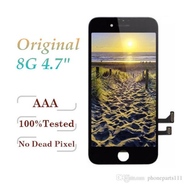 

100% первоначально lcd для iphone 8 8g жк-дисплей с сенсорным digitizer полный экран с рамкой полное собрание замена free dhl