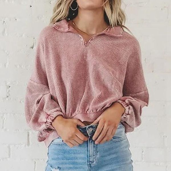 

laamei women cropped hoodies long sleeve turn down collar zipper pullover hoodies female autumn short sweatshirt striped, Black