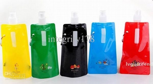 

water bottle comes flat ,foldable and bpa -and collapsible 0 .48 litres anti -bottle