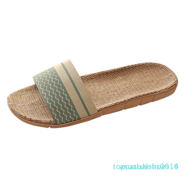 

women summer casual beach shoes indoor shoes home linen slippers flip flops round toe slip-on purple red green 2020 women t16, Black
