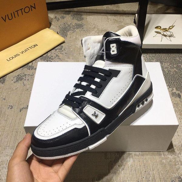 

luxury mens shoes boots sports with box chaussures pour hommes comfortable fashion mens shoes trainer sneaker boot luxury design drop sh, Black