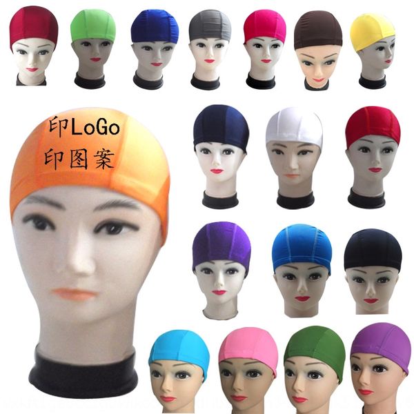 

spring cloth swimming cap printing men's and women's children's universal breathable swimming cap
