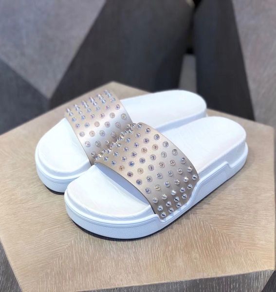 

2020 summer red bottom pool fun слайды сандалии квартиры вьетнамки с шипы человек пляж горками популярный мужской скользкого сандалии башмач, Black