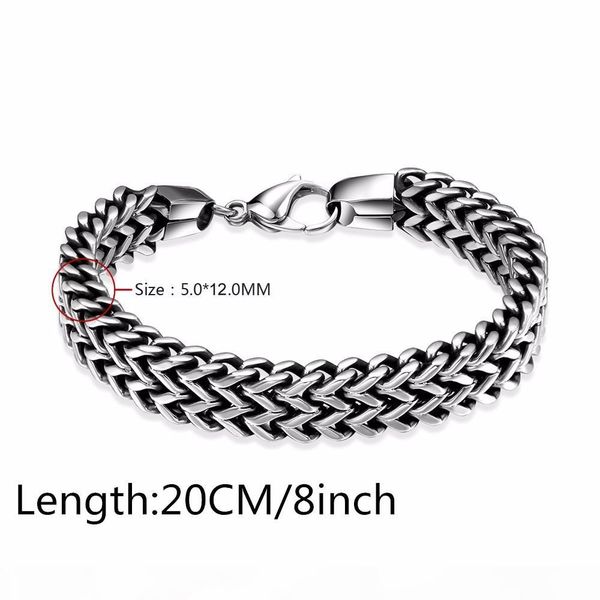 

316l stainless steel men bracelet double layer wristbands bangle trendy jewelry boys punk hip hop pulseras promotion 21cm*12mm, Golden;silver
