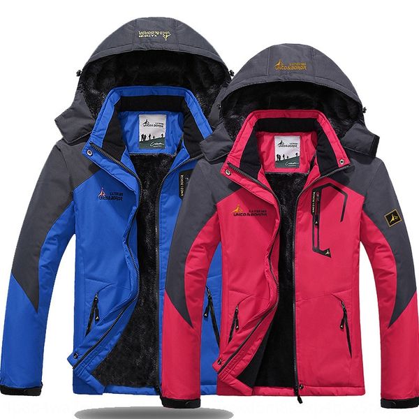 

outdoor men's and women's ski climbing warm jacket cotton jacket clothes warm windproof cotton-padded clothes large size, Blue;black