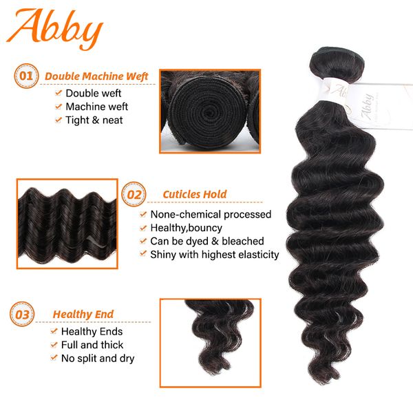 

human hair bundles hair weave 1/3/4 bundles abby hair for black women malaysian loose deep wave bundles for sale, Black;brown