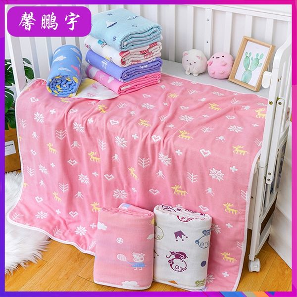 

children's bath cotton six-layer gauze towel quilt baby products cartoon blanket baby bath towel