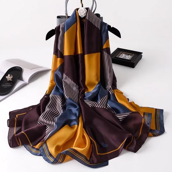 

scarves 2021 style women beach muffler china silk fashion autumn and winter good flower wraps hijab lady print shawl, Blue;gray